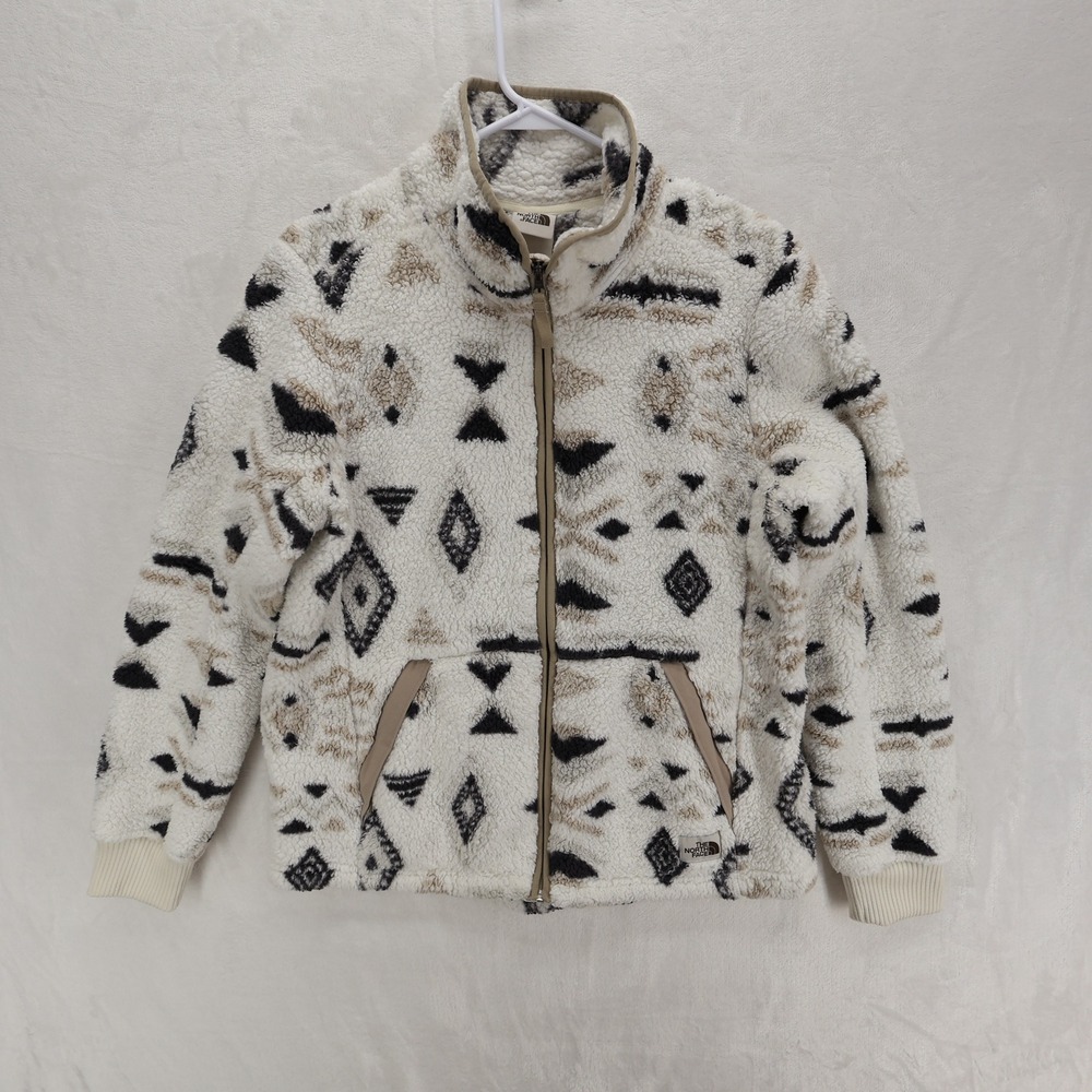 The North Face Womens Printed Campshire Full Zip Sherpa Fleece Jacket NF0A3YSM L